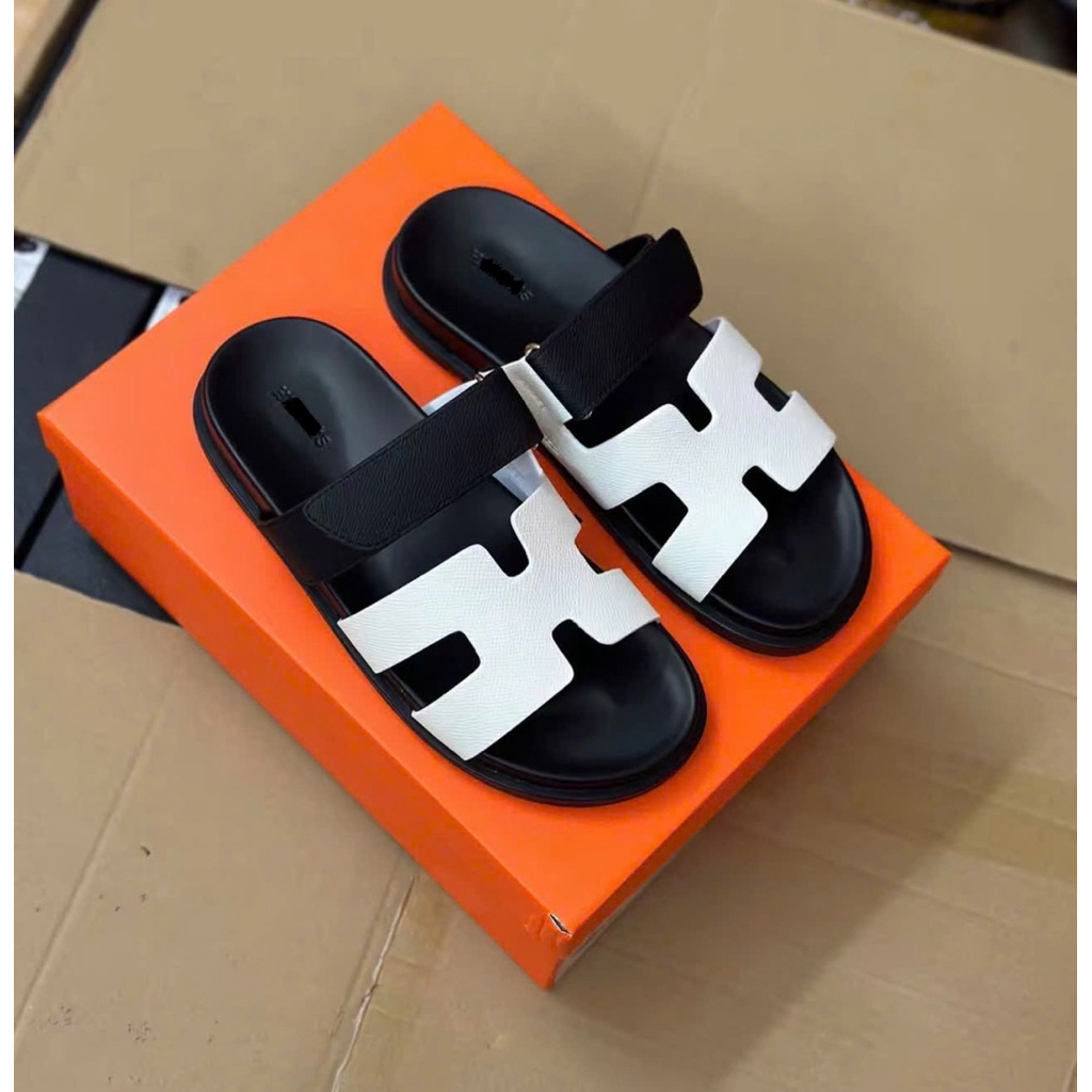 ⚡️[Hight Quality] Dép Lê Quai Ngang Nam Nữ Chữ Sandal Quai Dán - Điểm Nhấn Quai Trắng Đen Đơn Giản Loại 1