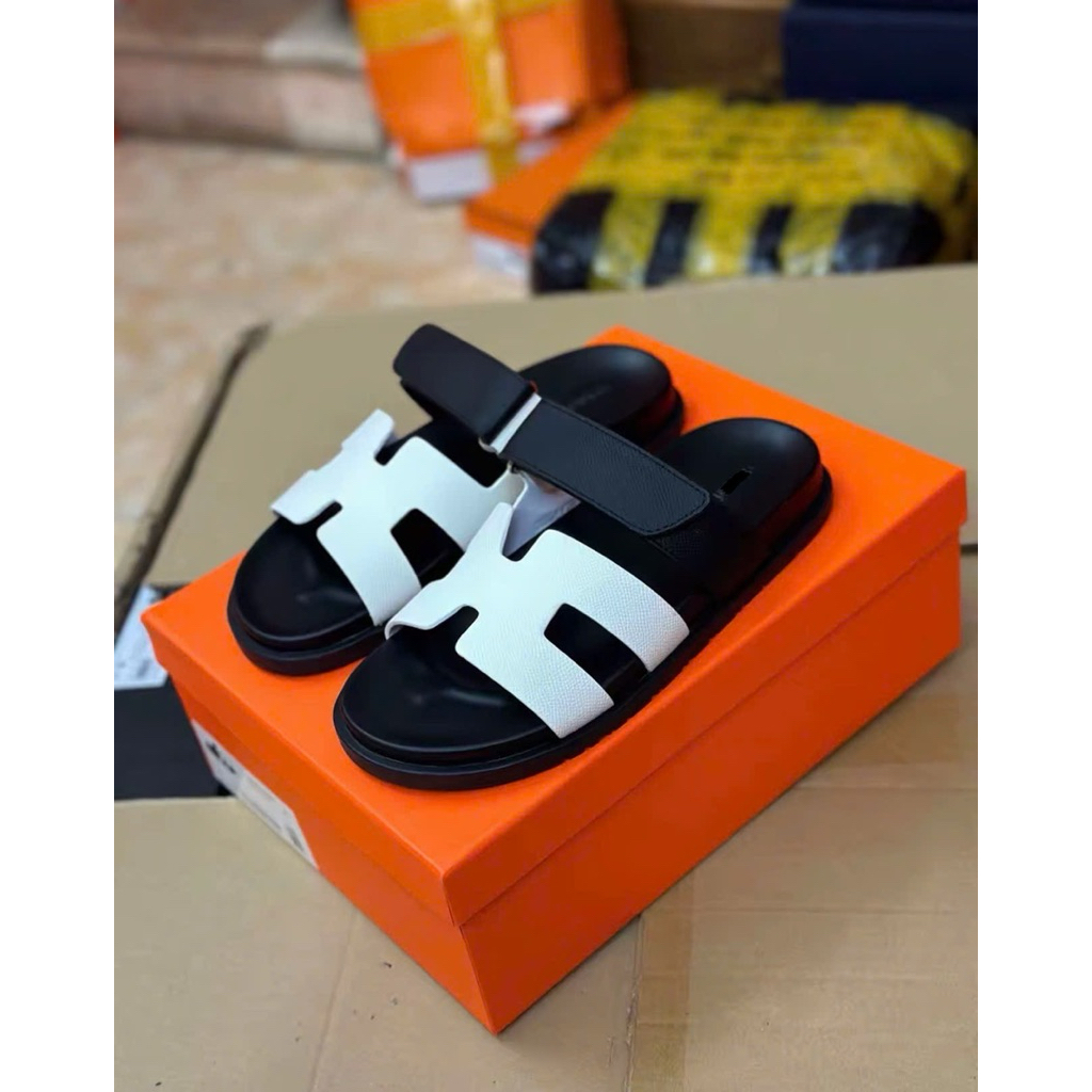 ⚡️[Hight Quality] Dép Lê Quai Ngang Nam Nữ Chữ Sandal Quai Dán - Điểm Nhấn Quai Trắng Đen Đơn Giản Loại 1