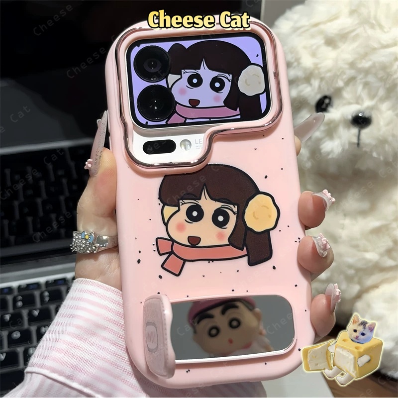 Shin Ốp điện thoại cặp đôi có gương đựng bằng da cho iPhone Xs Max XR 11 12 13 14 15 16 17 Pro Max Plus 17 Air 7Plus