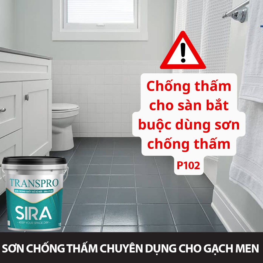[1kg] Sơn chống thấm trong suốt SIRA: Dùng cho gạch men, gỗ, lộ thiên ngoài trời (TS/P102/C201)