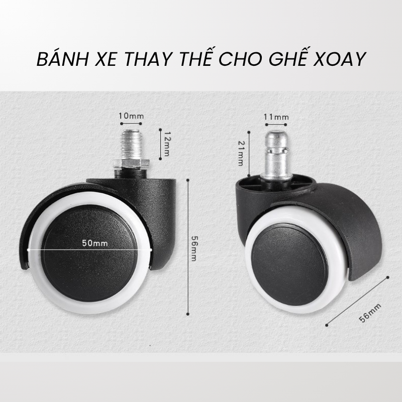 Bánh xe ghế xoay văn phòng  thay thế xoay 360 độ, Văn phòng bánh xe 2 inch đa năng