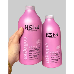 Cặp Gội Xả HE Ball Hồng 1000ml, He Cam Mấu Mới 1000ml dưỡng tóc siêu mềm mượt, chống rụng tóc hương nước hoa thơm lâu