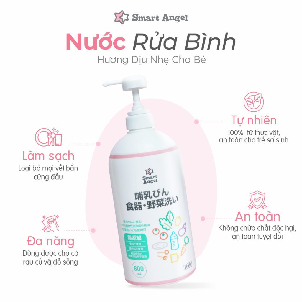 [DATE 12/2026] Combo Bình Nước Rửa Bình 800ml + Túi Nước Rửa Bình 750ml