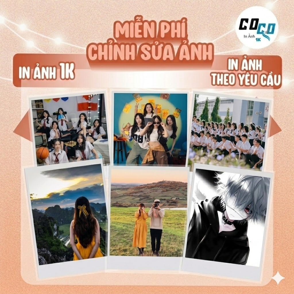 in ảnh theo yêu cầu in ảnh 6x9  in ảnh 1K - Ép Plastic Siêu Nét Chống Phai Màu - COCO In Ảnh