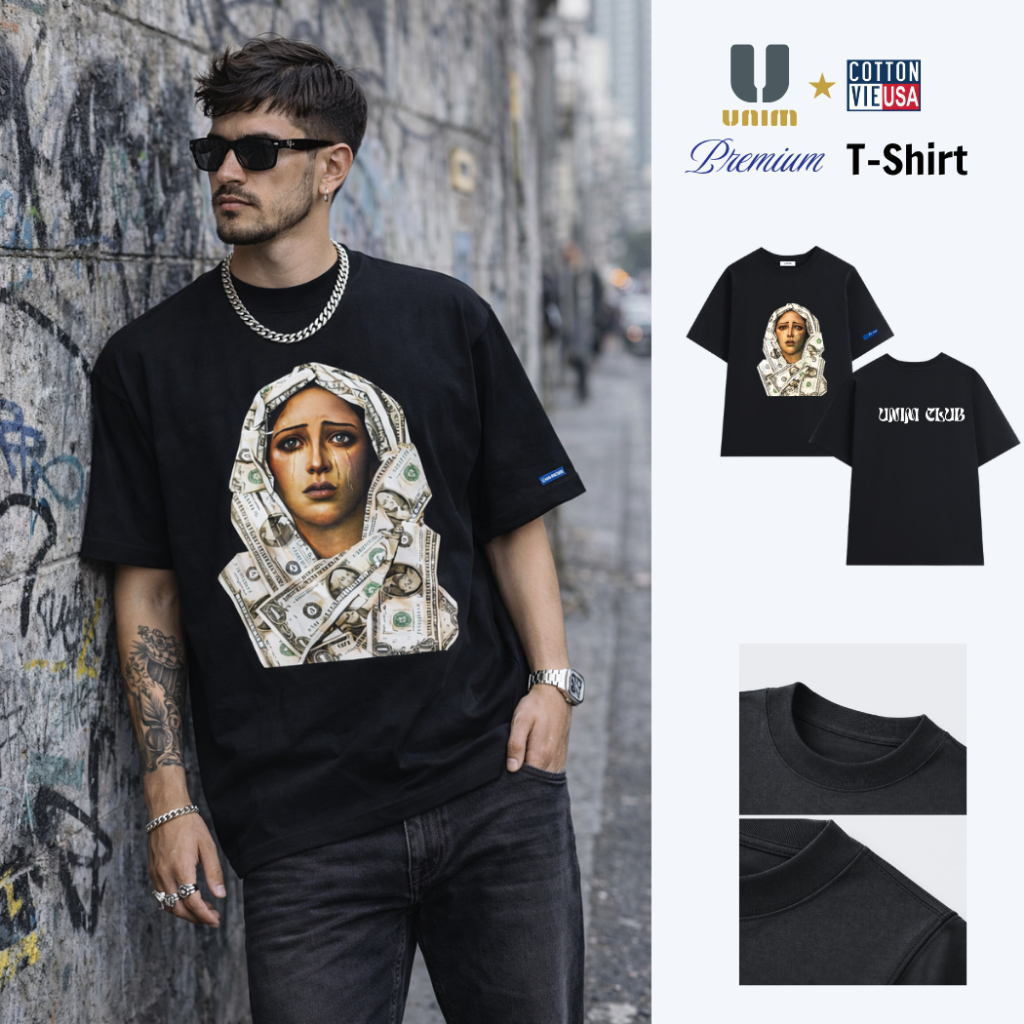 Áo Thun Drill Diamond Unim Club Chất Liệu Cotton Cao Cấp Form Rộng Unisex Nam Nữ