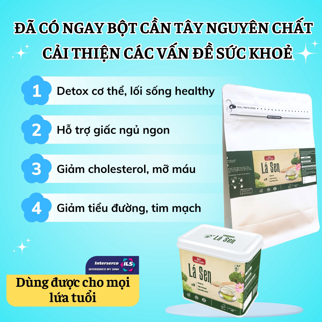 Bột Tinh Chất Lá Sen NCK - Hạ Nhiệt, Giảm Mỡ Máu, Làm Sáng Da, Ngủ Ngon (30g)