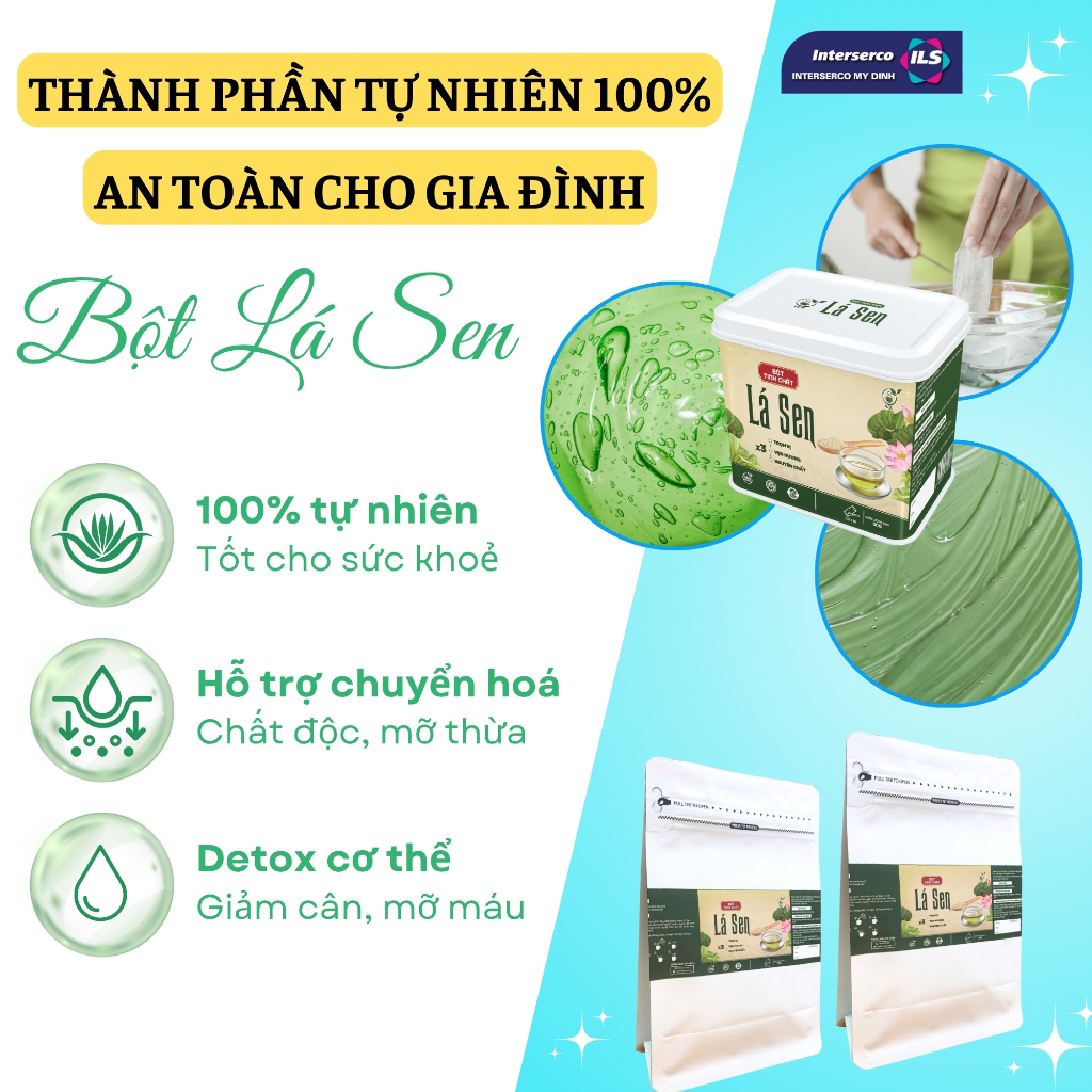 Bột Tinh Chất Lá Sen NCK - Hạ Nhiệt, Giảm Mỡ Máu, Làm Sáng Da, Ngủ Ngon (30g)