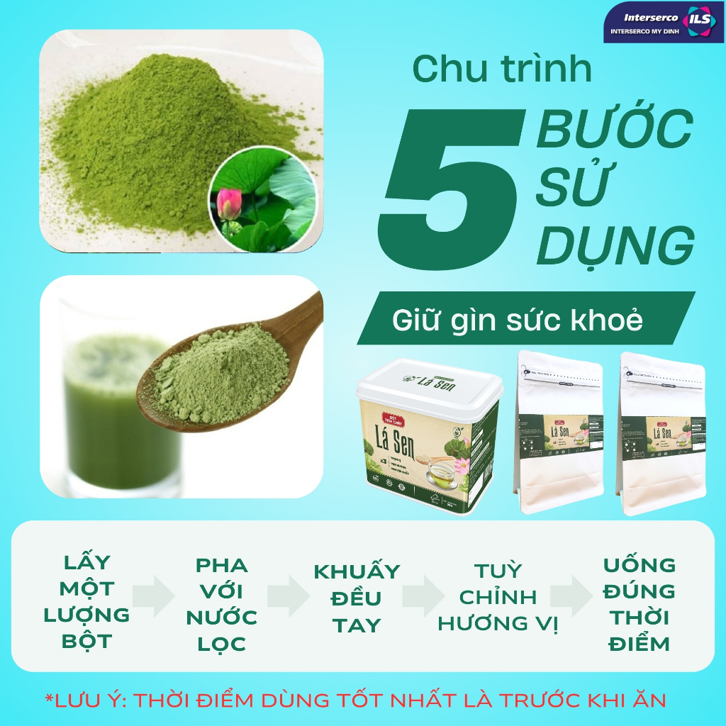 Bột Tinh Chất Lá Sen NCK - Hạ Nhiệt, Giảm Mỡ Máu, Làm Sáng Da, Ngủ Ngon (30g)