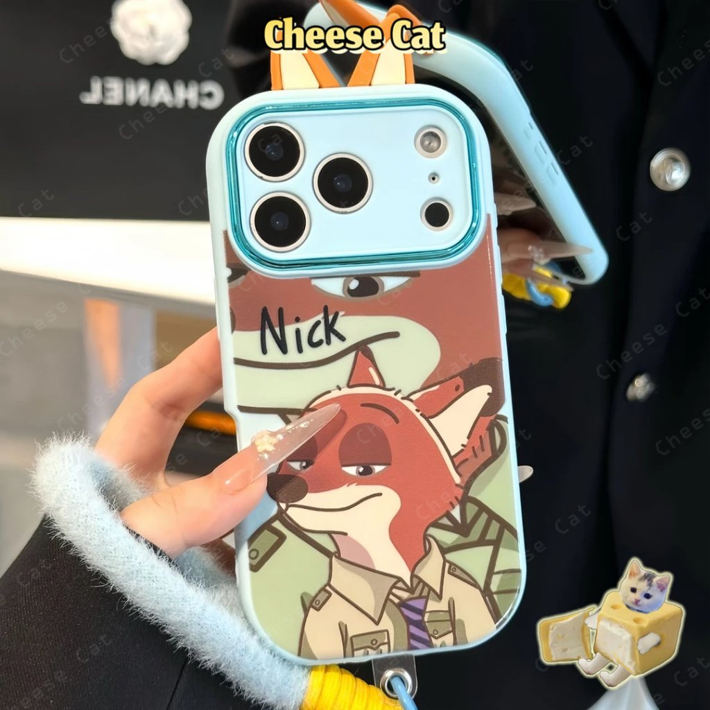 cáo Ốp iPhone cặp tai thỏ kèm đế gương cho iPhone 11 12 13 14 15 16 17 Pro Max Plus 17 Air Xs Max XR 7 8 Plus SE