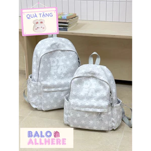 BaLo (XINHXINH) [ORDER] Balo Nữ Màu Xám Họa Tiết Ngôi Sao, Chấm Bi BL465
