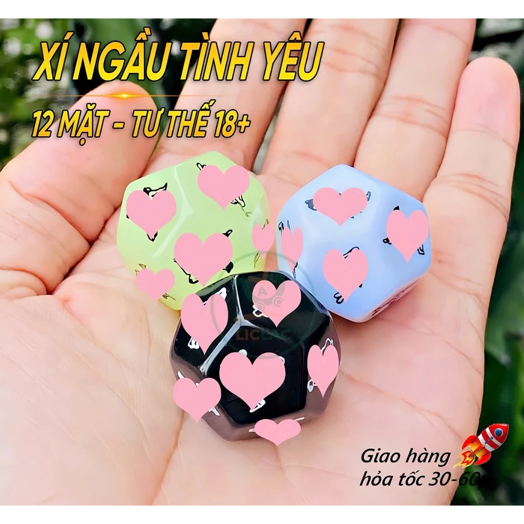 Xúc xắc xí ngầu Tình Yêu 12 mặt Tư Thế 18 giúp cặp đôi hâm nóng cuộc yêu - Couple Game