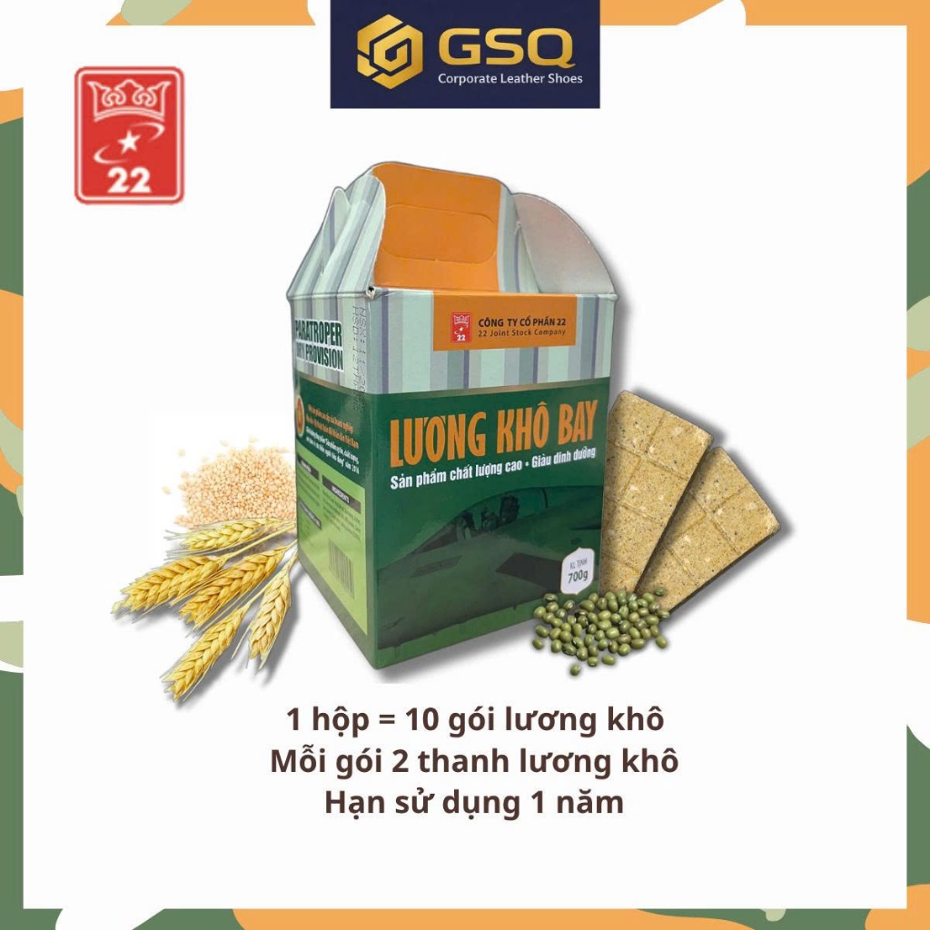 Lương Khô Bay Hộp 700g Lương Khô QĐ Thơm Ngon Dinh Dưỡng
