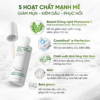 [Combo Sữa Rửa Mặt + Serum Giảm Mụn Kiềm Dầu] DAILY EFFECT Daily Cleansing Gel + Phytosome Pore - Refining Serum (120g )