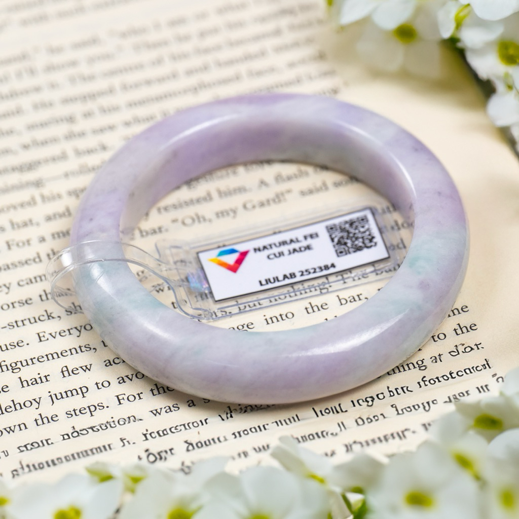 Vòng Cẩm Thạch Type A Tím Tử La Lan Kèm Kiểm Định Mã 311-316 - Ngọc Trai Trường Thịnh