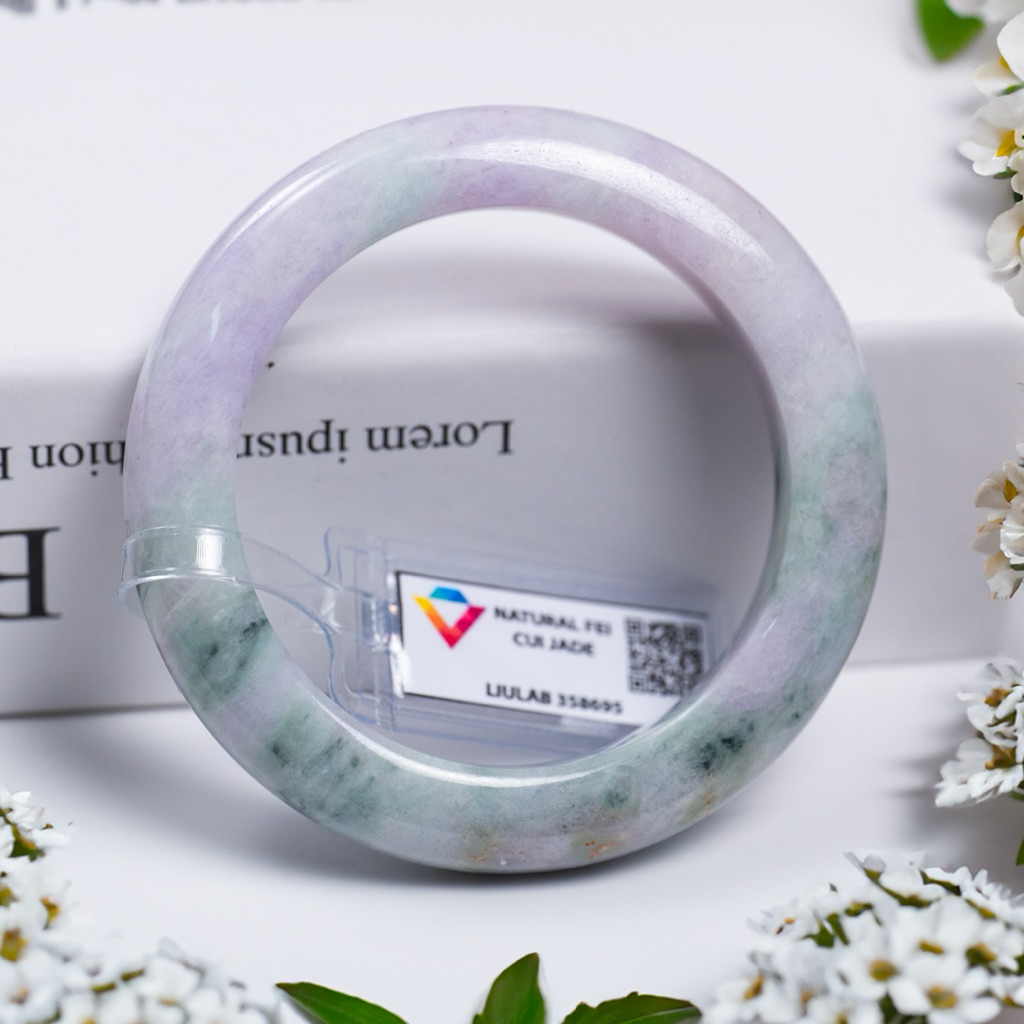 Vòng Cẩm Thạch Type A Tím Tử La Lan Kèm Kiểm Định Mã 311-316 - Ngọc Trai Trường Thịnh