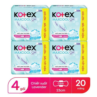 [COMBO 4 GÓI] Băng Vệ Sinh Kotex Maxcool French Spa SMC 23cm 20 Miếng Mát Lạnh - Lucie's Mom