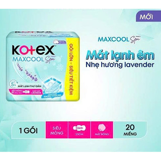 [COMBO 4 GÓI] Băng Vệ Sinh Kotex Maxcool French Spa SMC 23cm 20 Miếng Mát Lạnh - Lucie's Mom
