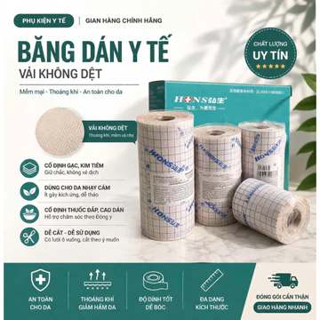 Cuộn Băng Y Tế Vải Không Dệt, Băng Keo Y Tế Đa Năng, Dán Gạc, Dán Thuốc Đông Y Thoáng Khí-An Toàn