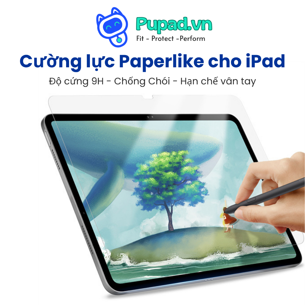Kính Cường Lực Nhám Paperfeel PUPAD | 2in1 Bảo Vệ & Viết Vẽ Như Giấy Cho iPad A16 Gen 10/11 - C04