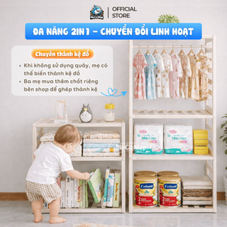 Quây Cũi Nhựa Cho Bé Pakey BabyHome, Quây Cũi Đa Năng Chuyển Đổi Linh Hoạt Thành Kệ Để Đồ, Nhựa Nguyên Sinh An Toàn NC02