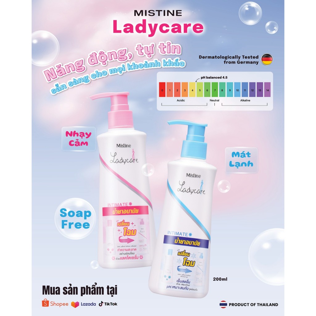 (Chính Hãng) Dung Dịch Vệ Sinh Mistine Lady Care Thái 200ml - 1 Chai