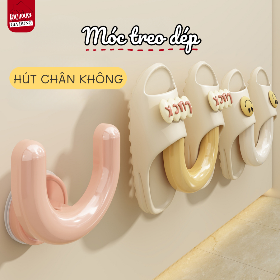 Móc Treo Dép Dán Tường Chữ U Đa Năng, Giá Treo Dép Nhà Tắm, Dép Đi Trong Nhà Gọn Gàng Chống Nước