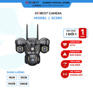 Camera 4G Ngoài Trời DOBEST SC29G 3 Mắt 3 Khung Hình Xoay 360 IP67 Dùng Sim 4G