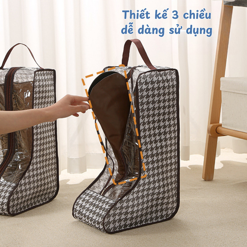 Túi Đựng Giày Boots PVC Trong Suốt – Túi Đựng Bốt Cao Bốt Thấp Chống Bụi Chống Ẩm, Giữ Form Giày Gọn Gàng TitiHome