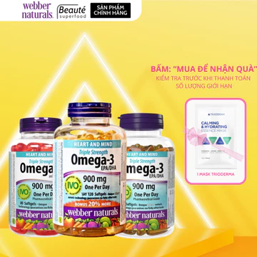 Viên Uống Omega 3 Webber Naturals Triple Strength Omega-3 / Triple Strength Omega-3 with CoQ10