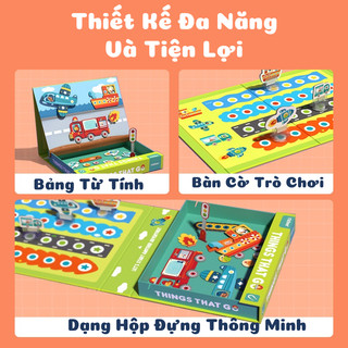 Bộ Đồ Chơi Xếp Hình Nam Châm Mideer Magenetic Game-Đồ Chơi Ghép Hình Từ Tính Chủ Đề Giao Thông,Hải Tặc Phát Triển Tư Duy
