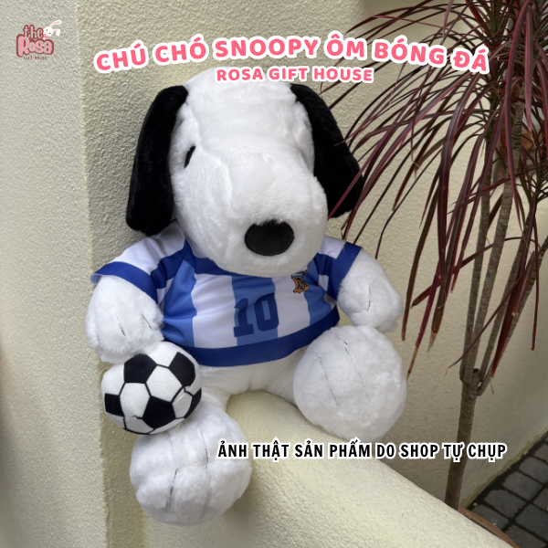 Gấu bông Snoopy ôm bóng đá mặc áo đội tuyển siêu mềm mịn – Quà tặng dễ thương cho bé & người yêu -  ROSA GIFT HOUSE