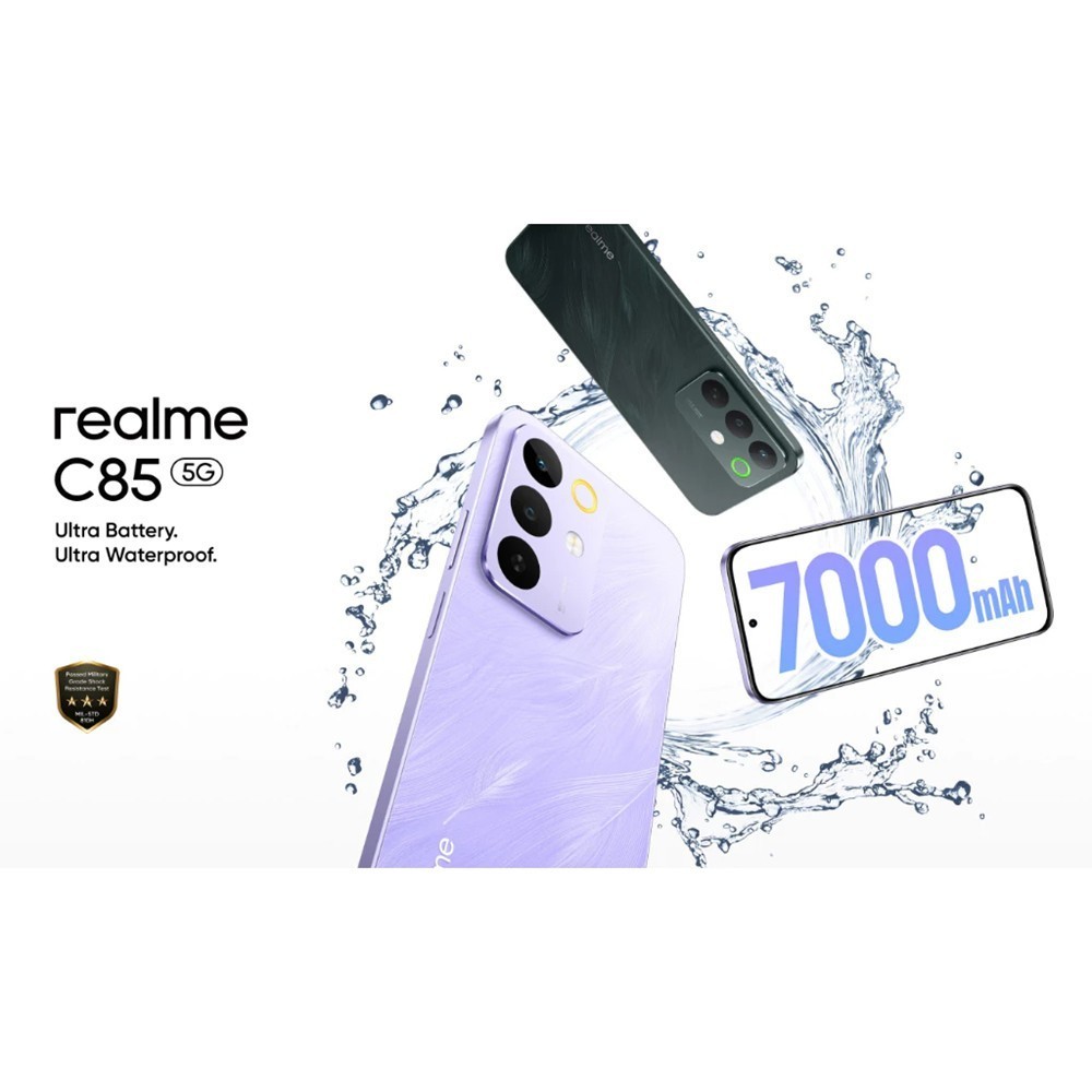 REALME C85 5G 8GB+256GB | Dimensity 6300 | Pin 7000mAh bền bỉ | Màn hình 144Hz siêu mượt 1200nits | Camera 50MP AI