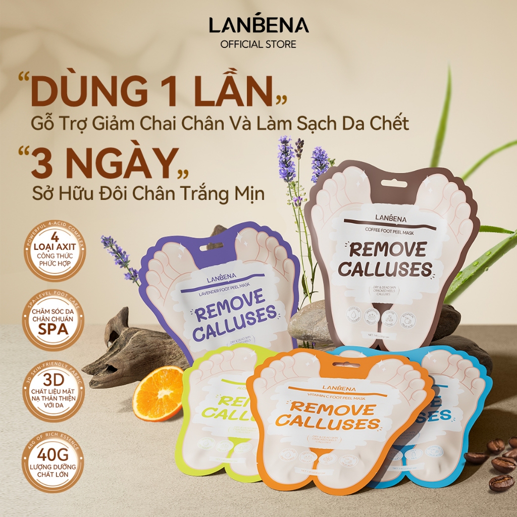 LANBENA Mặt Nạ Chân (40g)- Dạng Lột Tẩy Tế Bào Chết Chăm Sóc Chống Nứt Nẻ/Mặt Nạ Tay Dưỡng Sáng Làm mềm Cấp ẩm Hiệu Quả