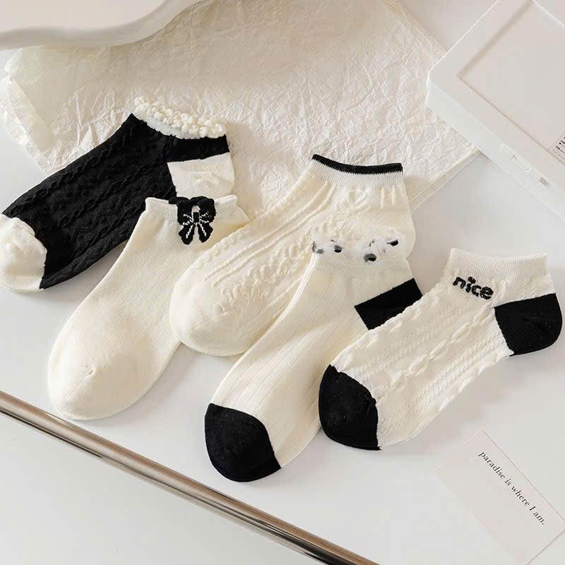 Tất vớ nữ cổ bèo cách điệu phong cách tiểu thư, chất liệu mềm mịn thoáng khí - Ekiu Perseper