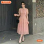 Đầm thiết kế BEMINE cổ tròn có dây nơ dáng chữ A xòe phù hợp đi chơi-B499