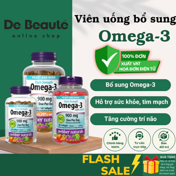 [HÀNG CÔNG TY] Viên Uống Bảo Vệ Sức Khỏe Tim Mạch Webber Naturals Omega 3 Triple Strength / Omega 3 With CoQ10