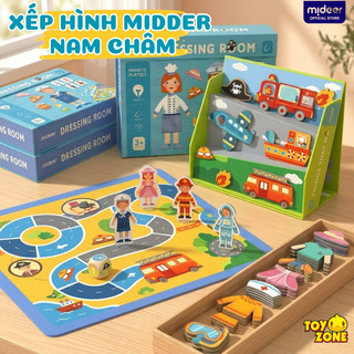 Bộ Đồ Chơi Xếp Hình Nam Châm Mideer Magenetic Game-Đồ Chơi Ghép Hình Từ Tính Chủ Đề Giao Thông,Hải Tặc Phát Triển Tư Duy