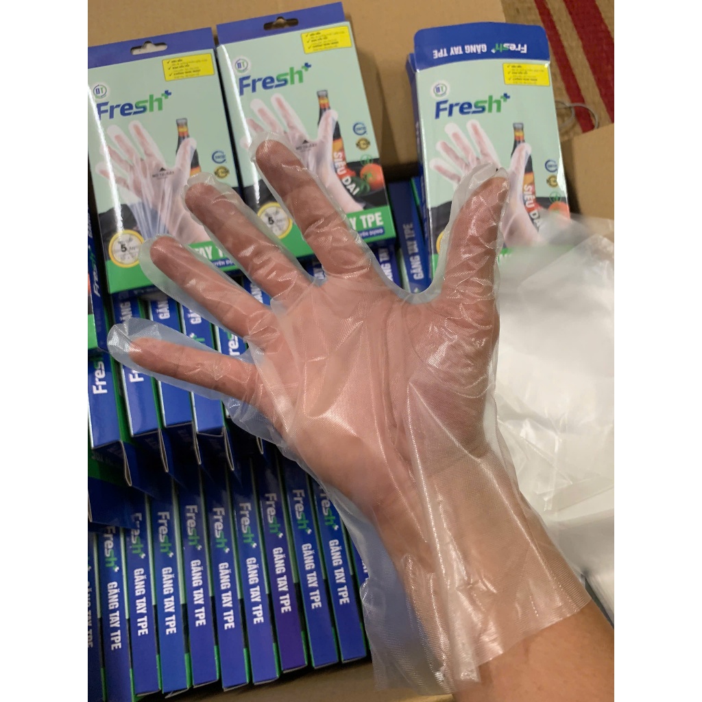5 Hộp Găng tay TPE dùng 1 lần – Siêu dai – An toàn thực phẩm - size M
