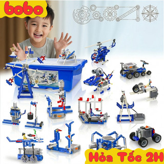 [Mẫu mới] 610chi tiết bộ 9686 đồ Chơi Giáo Dục tư duy, bộ lắp ráp mô hình kỹ thuật Kỹ sư cơ khí robot điều khiển bobo