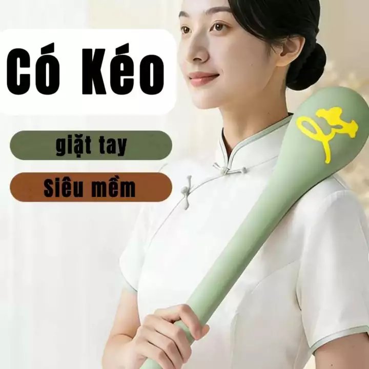 Cây đấm lưng ngải cứu Cao su mềm, thông kinh lạc, giảm đau mỏi - Dùng cho văn phòng & gia đình C40.1