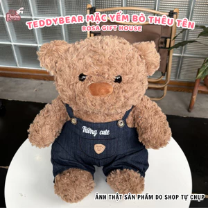 Gấu bông Teddy mặc yếm bò thêu tên theo yêu cầu – Bear Ong quà tặng dễ thương - ROSA GIFT HOUSE