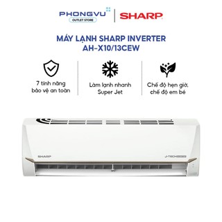 AH-X13CEW - Máy Lạnh Sharp Inverter 1.5HP AH-X13CEW 12000BTU J-Tech Inverter Super Jet Gió Coanda Phòng 15-20m² - BH 24T
