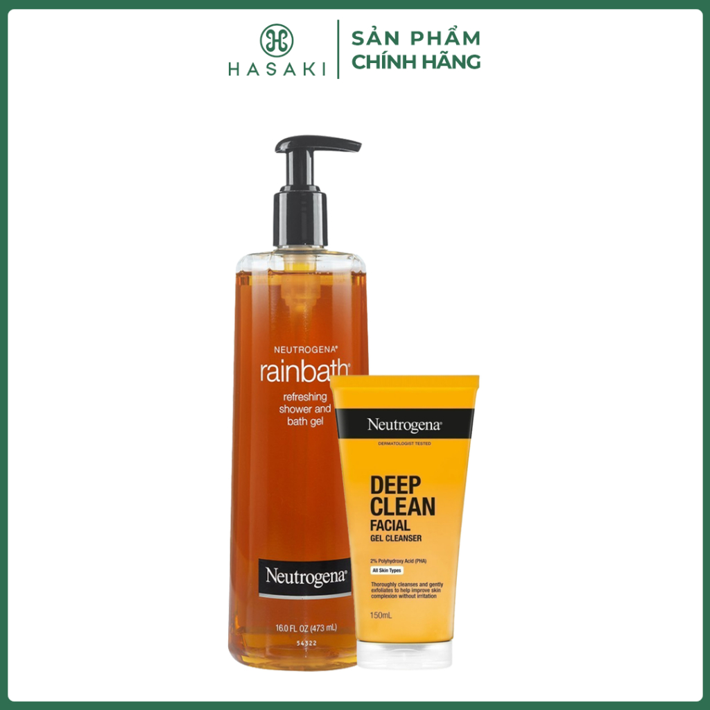 Combo Neutrogena Sữa Tắm + Sữa Rửa Mặt Làm Sạch Sâu 2 Món