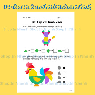 14 tờ a4 trò chơi thử thách dành cho bé vừa học vừa chơi rèn luyện tư duy logic