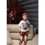 Bộ Bé Trai Áo Thun In Họa Tiết+Quần Short Đỏ, Set Đồ Bé Trai Sang Chảnh 8-18kg,Bộ Bé Trai Mùa Hè A32