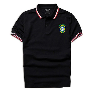 Áo Polo, áo di chuyển, vải mè co giãn 4 Chiều – Có In Logo Đội Tuyển Brazil ( Nhắn shop logo mong muốn in )