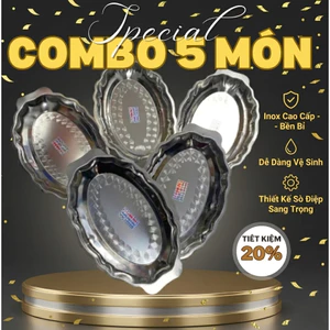 Combo 5 Dĩa Né Hột Xoài Lòng Cạn Inox 430, Dĩa Hấp Cá, Chảo Né