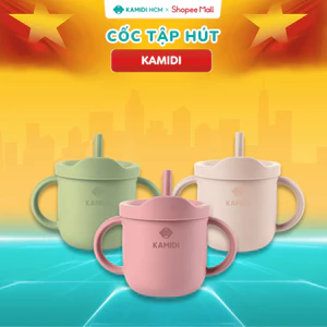 Cốc Ăn Dặm Kamidi Chất Liệu Silicon Cao Cấp - Cốc Tập Uống Chống Đổ Chống Trượt An Toàn Cho Bé
