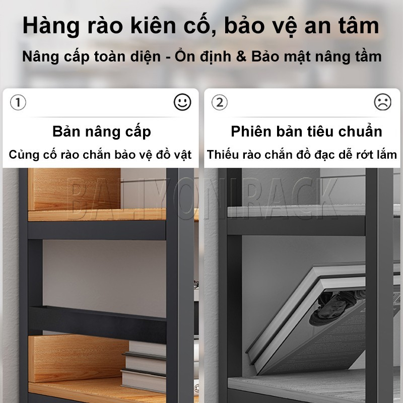 Bali Kệ Sách Sàn Đa Năng Khung Sắt Gỗ MDF Chịu Lực Nhiều Tầng Lắp Ghép Dễ Cho Phòng Khách Văn Phòng | BigBuy360 - bigbuy360.vn