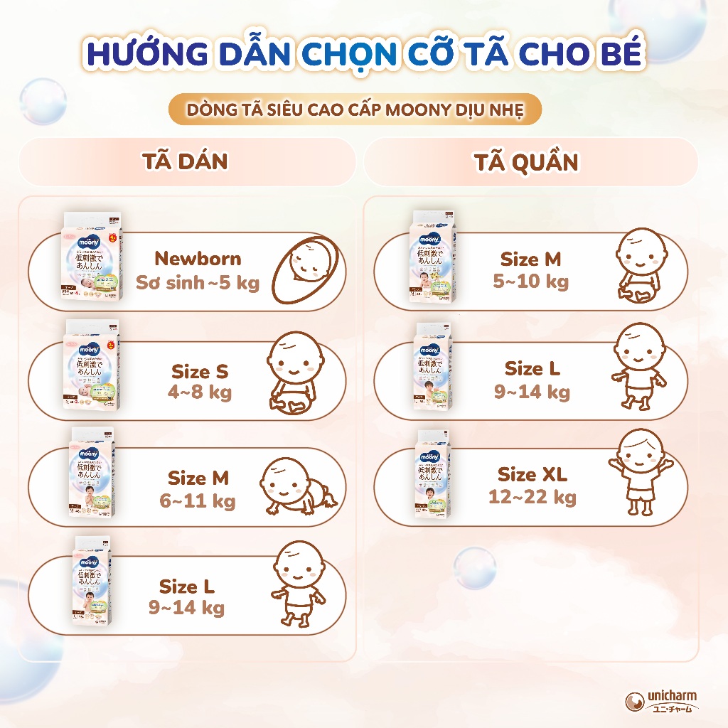 [DEAL T7] TÃ DÁN MOONY DỊU NHẸ SIÊU CAO CẤP NB60+6/S54+6/M46/L38 - BỀ MẶT BÔNG ORGANIC HỮU CƠ